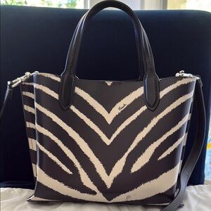 Coach Black and White Zebra Print Tote Bag